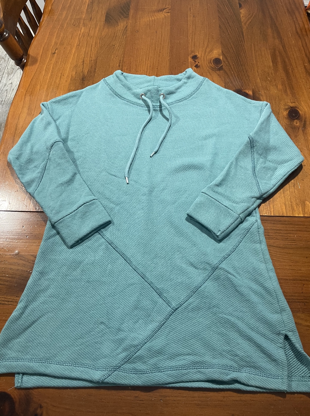 Soft Surroundings Bright Blue Thick Thermal Mock Neck Long Sleeve Size Medium
